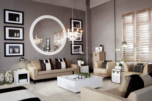 chair mirror living room
